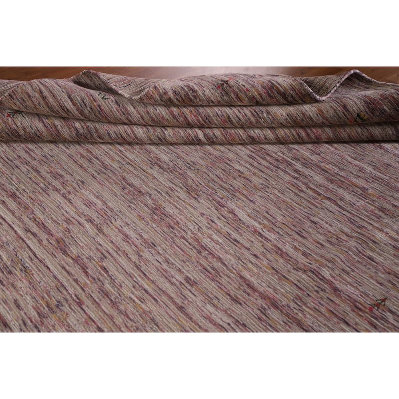 Gabbeh Indian Area Rug Hand-Knotted Tribal Wool Carpet - 8'0"x 9'11"