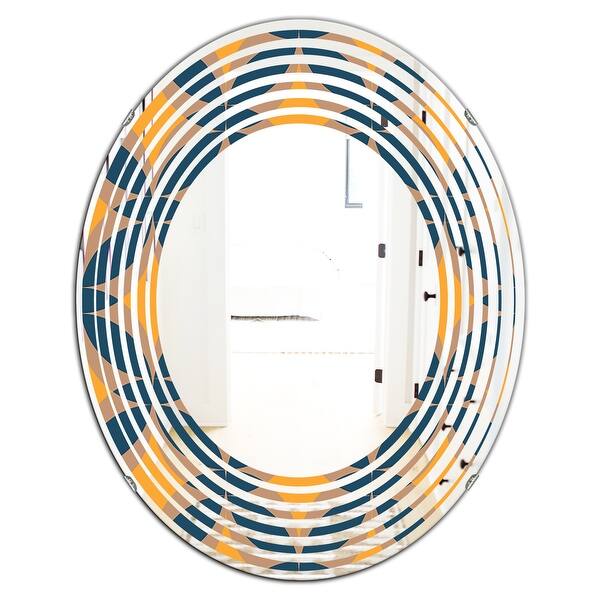 Designart 'Abstract Retro Design III' Printed Modern Round or Oval Wall