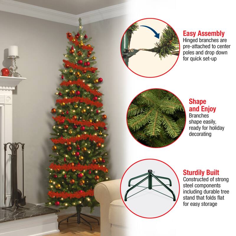 National Tree Company 3 ft. Kingswood Fir Pencil Tree with Clear Lights