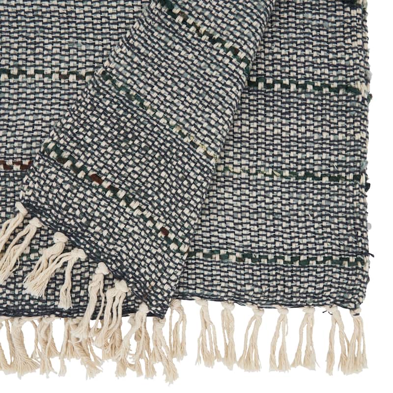 Cotton Table Runner With Striped Design