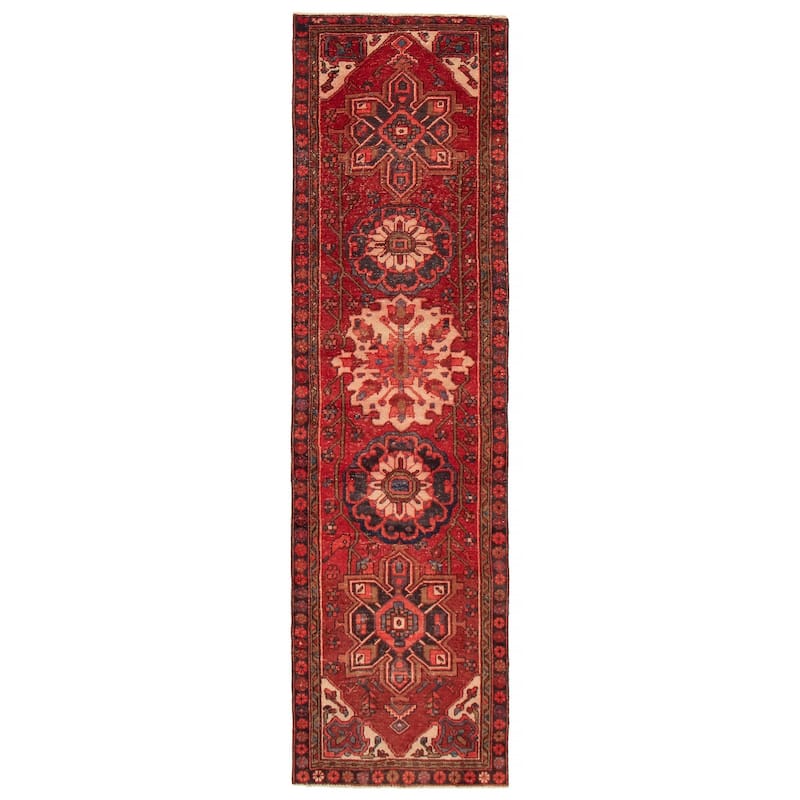 ECARPETGALLERY Hand-knotted Sarabi Red Wool Rug - 2'11 x 10'3 - Red - 2'11 x 10'3
