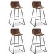 preview thumbnail 18 of 49, LUE BONA Modern Faux Leather Metal Frame Counter Height Bar Stools (Set of 4)
