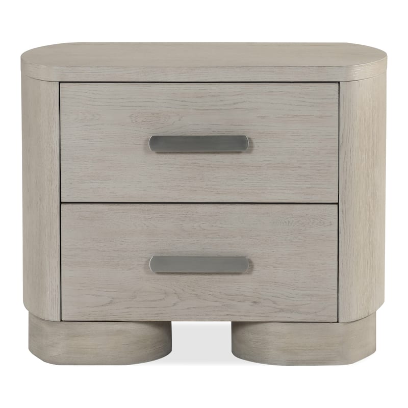 Furniture of America Weegin Modern White Oak Wood 2-Drawer Nightstand with USB Ports