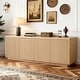 preview thumbnail 62 of 71, Wave Textured Modern Sideboard Cabinet Fluted Door - Light Oak