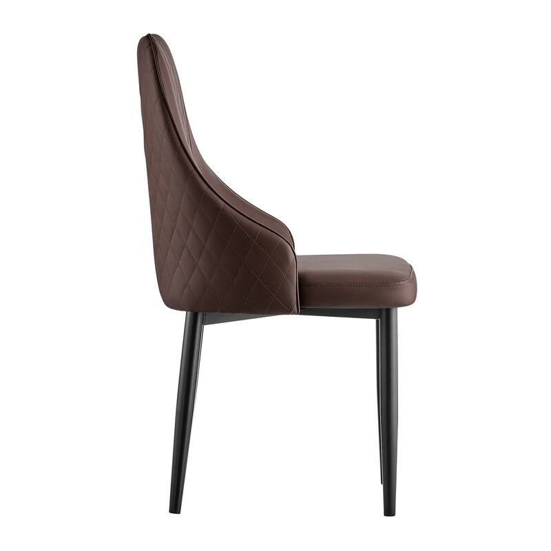 Faux Leather Upholstered Dining Chairs Set of 2 - 35.63"H x 17.72"W x 17.32"D