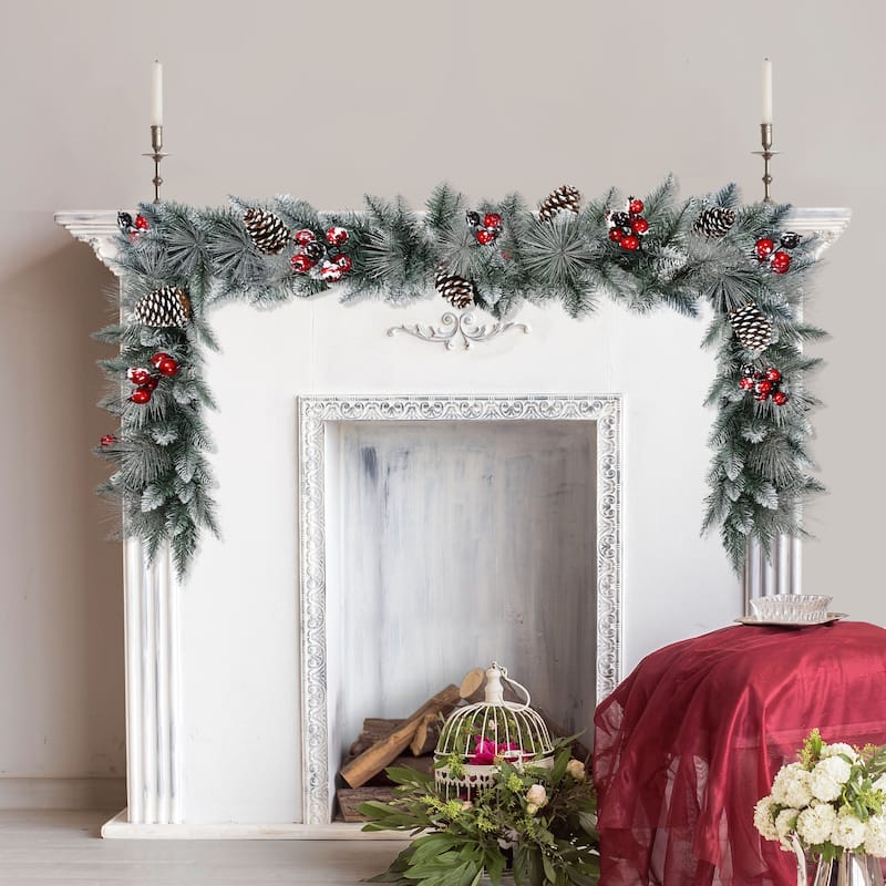 Puleo International 9' Sterling Pine Artificial Garland