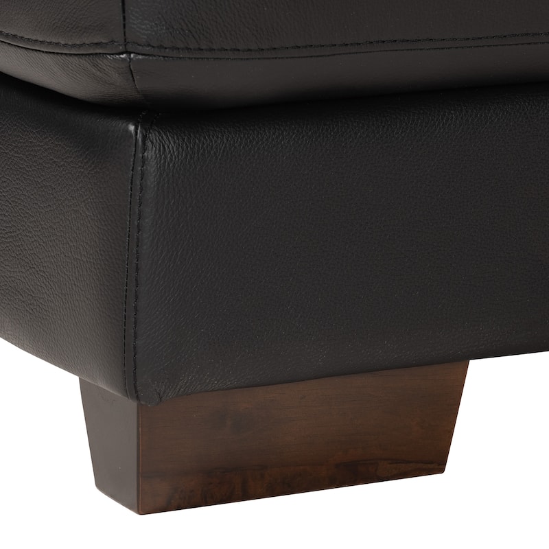 Reverie Modern Full Leather Sectional Sofa with Right Facing Chaise