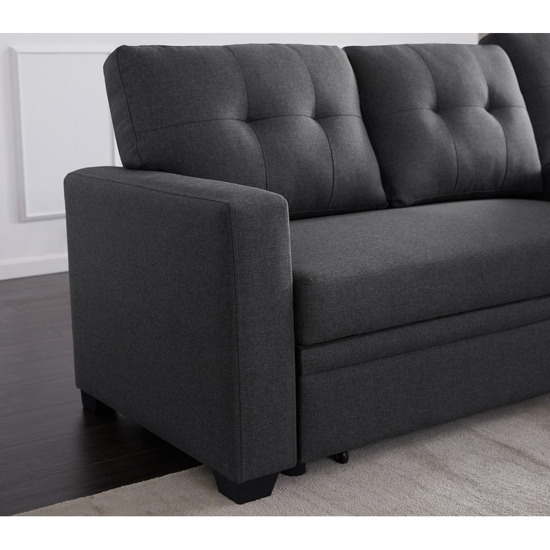 Upholstered Pull out Sectional Sofa with Chaise
