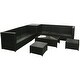 preview thumbnail 3 of 6, vidaXL Patio Sofa Set 26 Pieces Poly Rattan Black