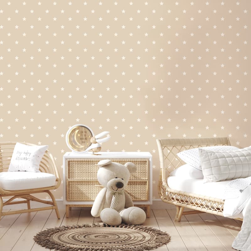 Advantage Starry Motif Light Brown Geometric Wallpaper