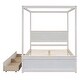 preview thumbnail 19 of 20, Wooden Full Canopy Bed with Storage Drawers and Customizable Rails