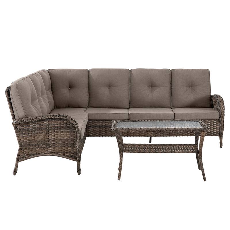 Outdoor Sectional Sofa with Cushion Funiture Set