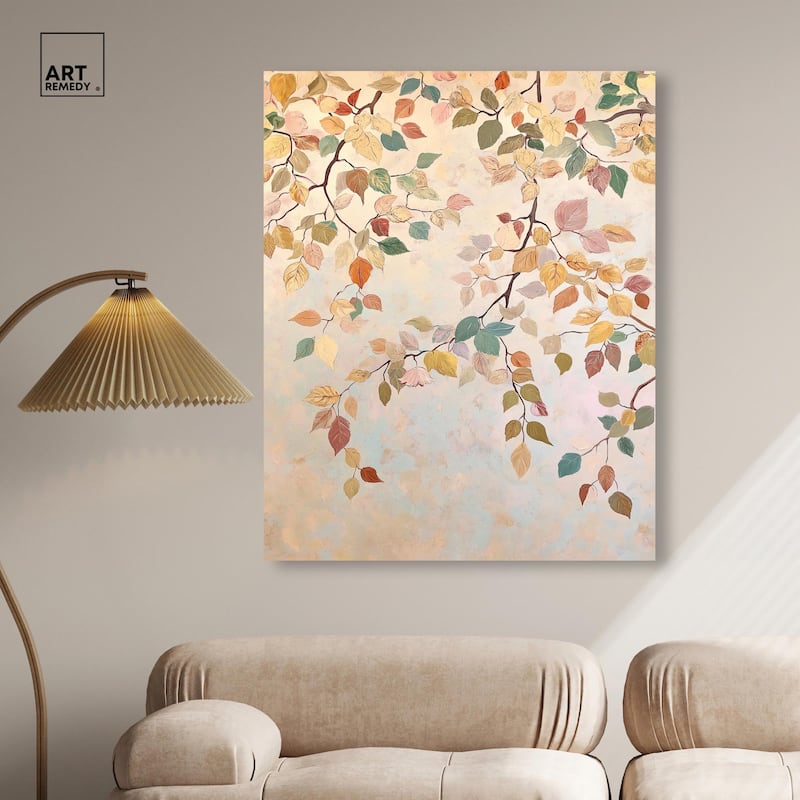 Leaf Swirl Canvas by Art Remedy, Gallery Wrapped