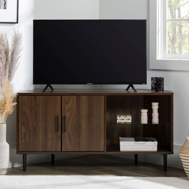 Middlebrook Esbo 48-inch Corner TV Stand - Dark Walnut