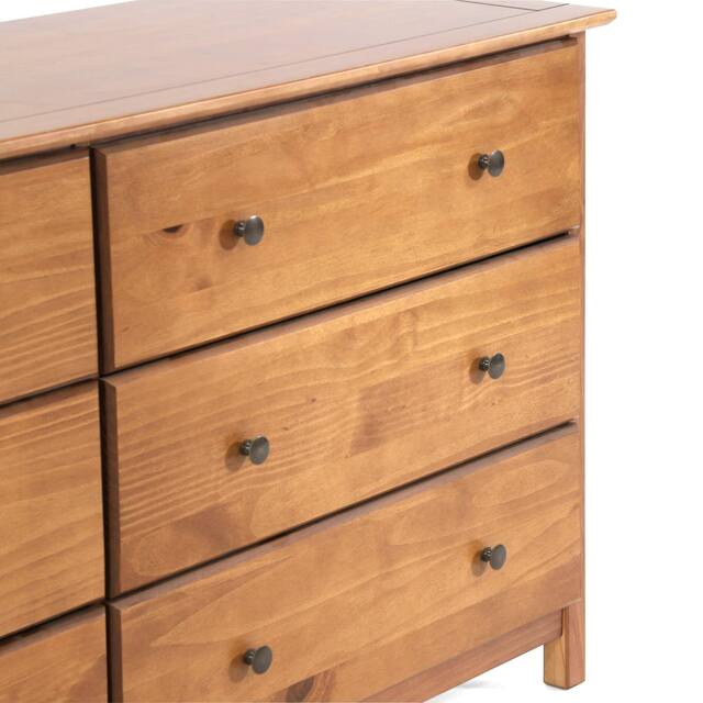 Grain Wood Furniture Shaker-style 6-drawer Solid Wood Dresser