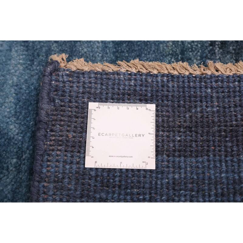 ECARPETGALLERY Hand-knotted Pak Finest Gabbeh Dark Blue Wool Rug - 7'10 x 7'9