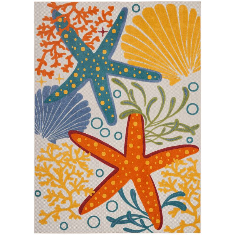Nourison Aloha Coastal Beach Starfish Indoor/Outdoor Area Rug
