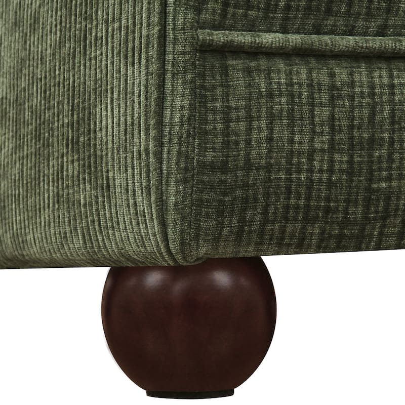 82"W Chenille Upholstered Couch With Cushion, Modern Loveseat Sofa, 3-Seater Sofas For Living Room, Beige/Blue/Grayish Brown