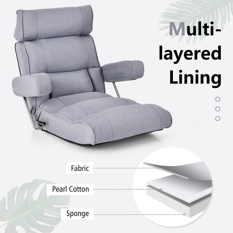 Costway Adjustable Lazy Sofa with Stepless Adjustable Back & - See Details