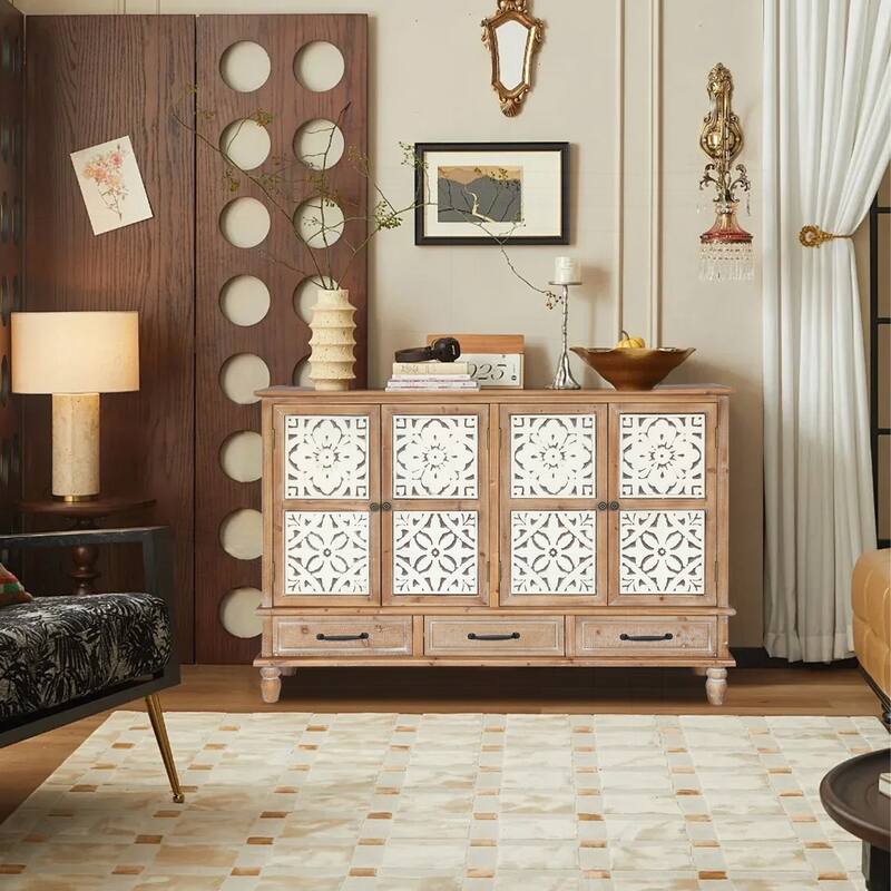 Charming Natural Wood Cabinet with Multiple Compartments