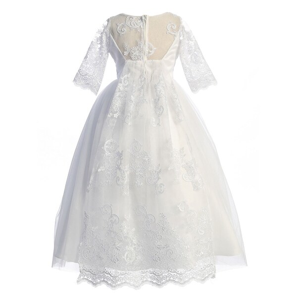 white lace trim dress
