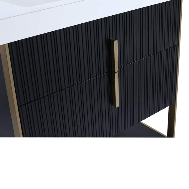 Fine Fixtures Serenity Modern Bathroom Vanity with White Gel Acrylic Top