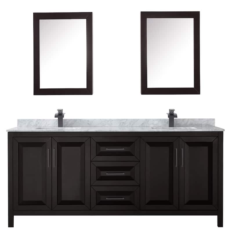 Wyndham Collection Daria 80" Free Standing Double Vanity Set with MDF