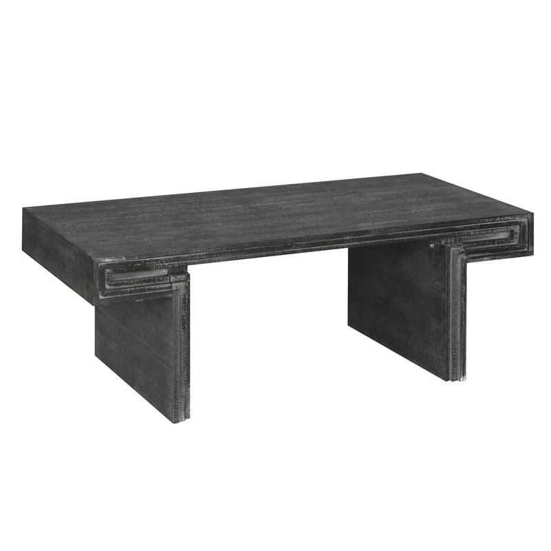 American Vintage Industrial Coffee Table, Premium Reclaimed Wood Texture Rectangular Design