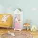 preview thumbnail 14 of 16, Kids Dollhouse Bookcase with Storage, 2-Tier Storage Display Organizer, Toddler Bookshelf with Collapsible Fabric Drawers