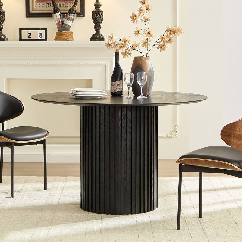 46.45" Mid-Century Modern MDF Round Dining Table