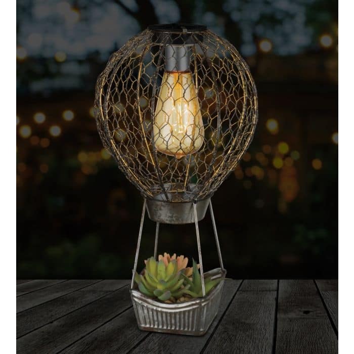 Succulent Solar Decor - Hot Air Balloon
