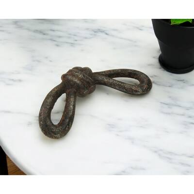 HomeRoots 6" Gray Rustic Cast Iron Knot Tabletop Sculpture - 6 x 2.75 x 1.5