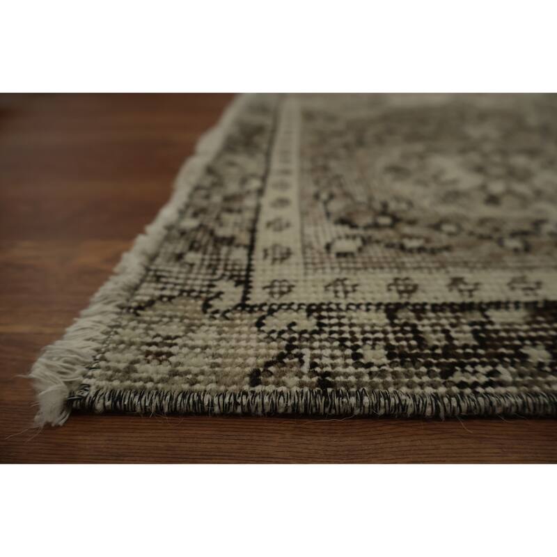 Hand Knotted Oriental 100% Wool Carpet Transitional Floral Beige & Ivories Anatolian Area Rug - 9' 6'' X 5' 9''