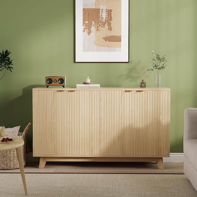 Modern Wood Buffet Cabinet with Storage, 2/4 Doors & Adjustable Shelves, Versatile Sideboard
