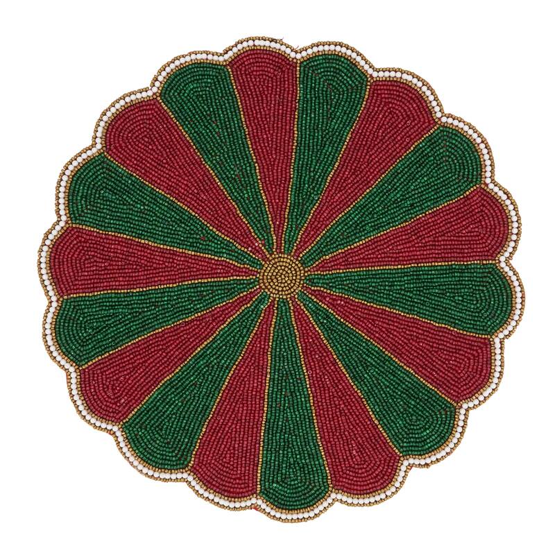Elegant Beaded Pinwheel Placemat (Set of 4)