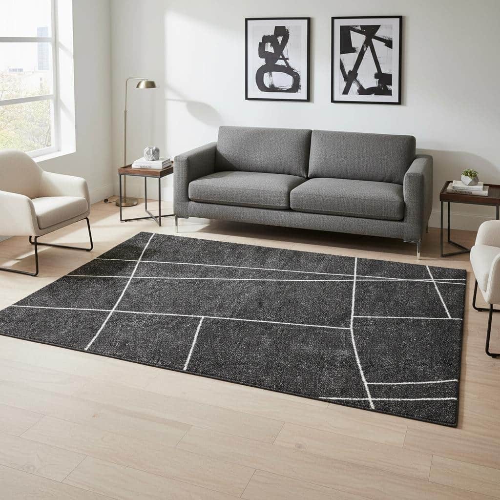 HomeRoots Abstract Modern Rectangle Area Rug - 5' X 8'