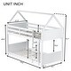 preview thumbnail 34 of 32, Twin Over Twin House Floor Bunk Bed with Headboards