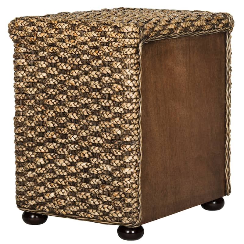 SAFAVIEH Maysam Braided Wicker One Drawer Brown Wash Nightstand