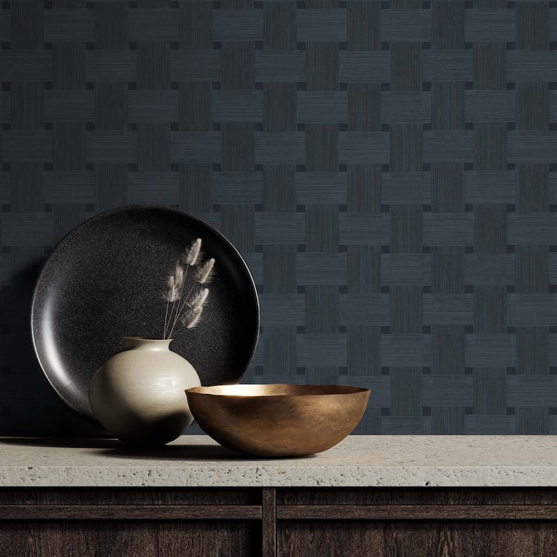 Seabrook Designs Basketweave Embossed Vinyl Unpasted Wallpaper