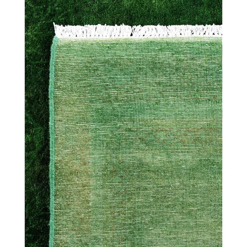 Overdyed, One-of-a-Kind Hand-Knotted Area Rug - Green - 4' 7" x 6' 10"