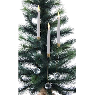 Kurt Adler 10-Inch Candle with Faceted Glass Weight Set with Remote Control, 10-Piece Set