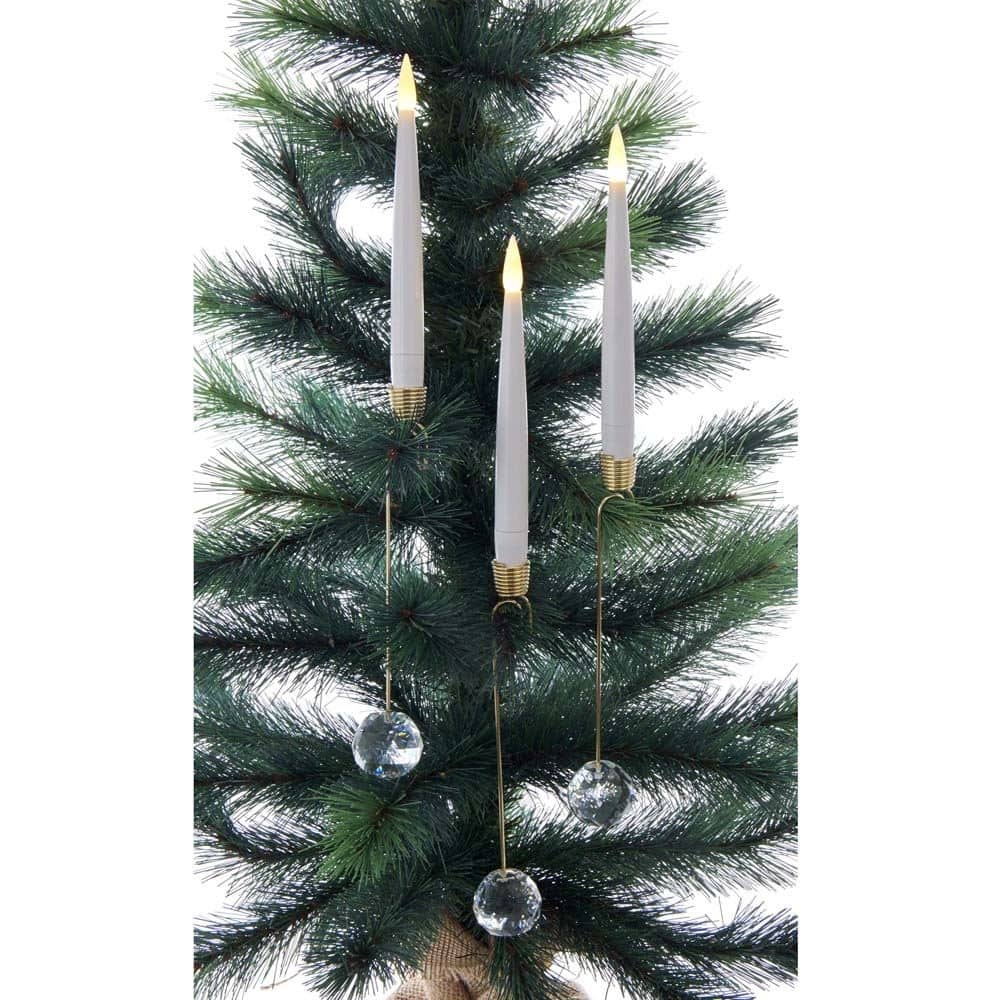 Kurt Adler 10-Inch Candle with Faceted Glass Weight Set with Remote Control, 10-Piece Set