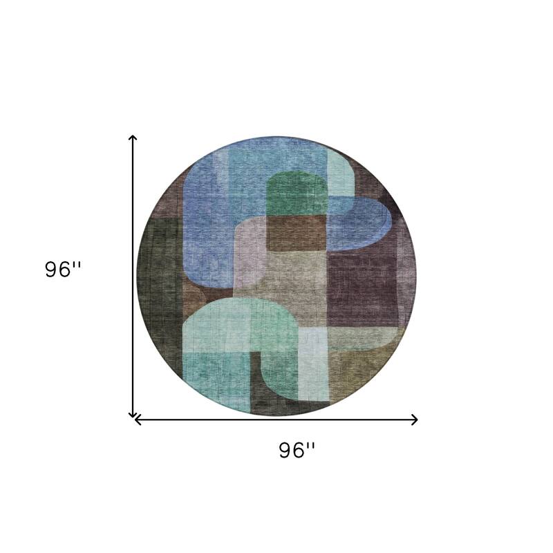 HomeRoots Abstract Transitional Rectangle Outdoor Rug