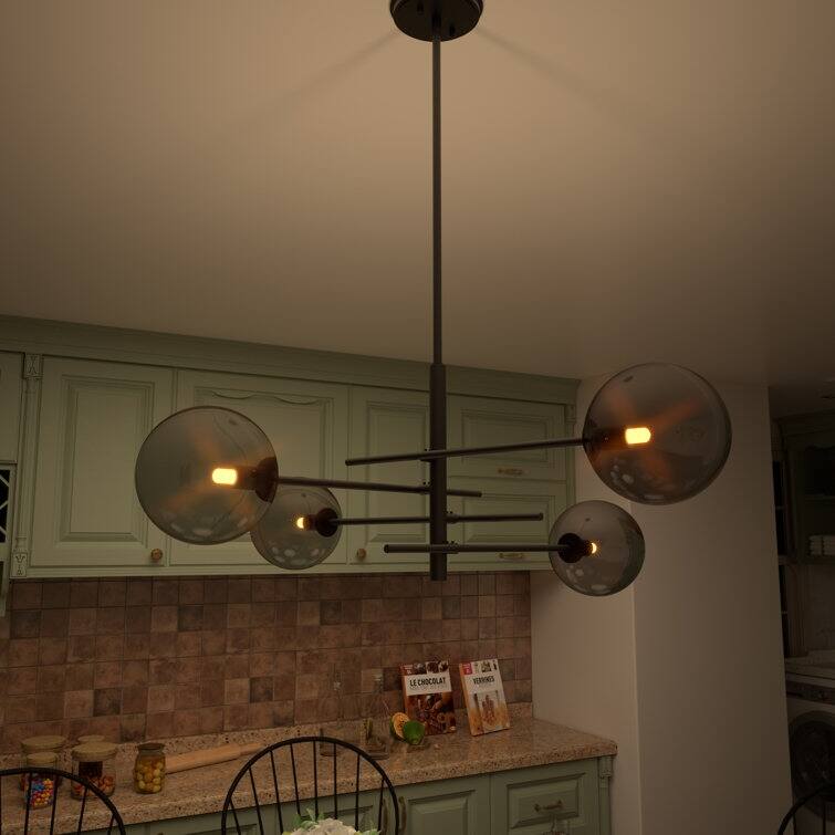 Acroma 32 in. Modern 4-light Sputnik Chandelier with UL Certified