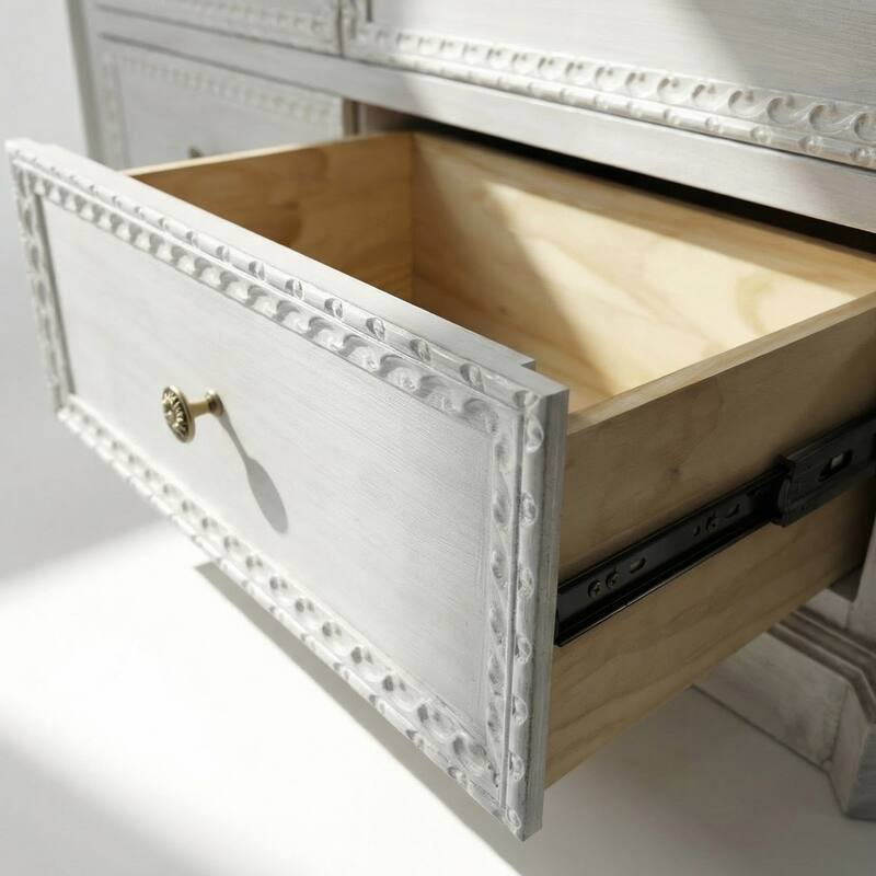 Solid Wood Dresser with 5 Drawers Chest Fully Assembled Storage Cabinet for Living Room or Bedroom