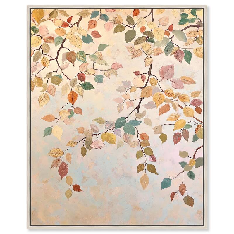 Leaf Swirl Canvas by Art Remedy - 36" x 45" - Silver