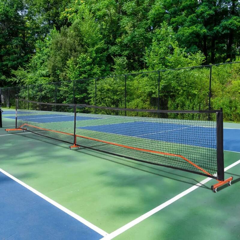 22 Feet Rectangular Portable Pickleball PE Net with Metal Frame and Carry Bag