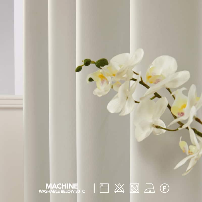 Deconovo 100 Percent Blackout Double Layers Lined Curtain (2 Panel)