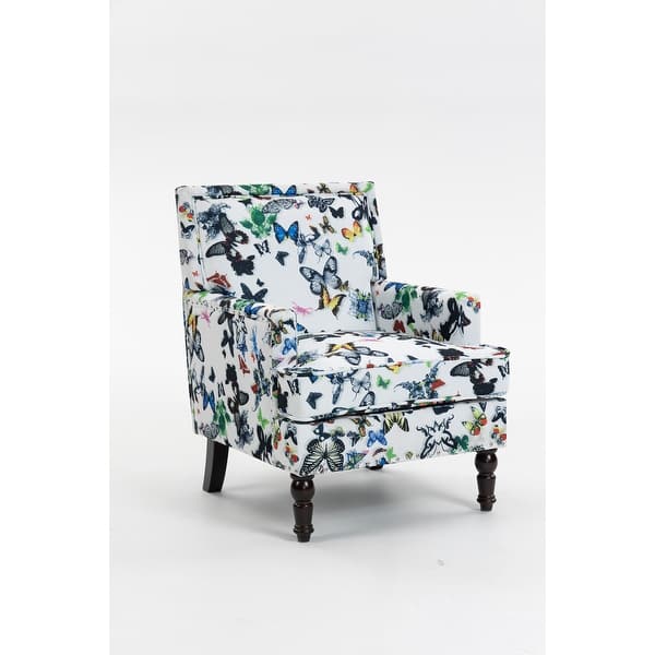 slide 2 of 6, Stylish Side Chair Accent Chair Lobby Chair with Wood Frame, White Reading Chair Reception Chair Arm Chair White
