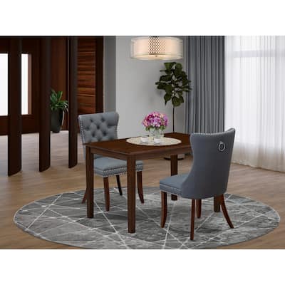 East West Furniture Dining Table Set- a Wooden Table with Butterfly Leaf and Padded Chairs, Black (Pieces Options)